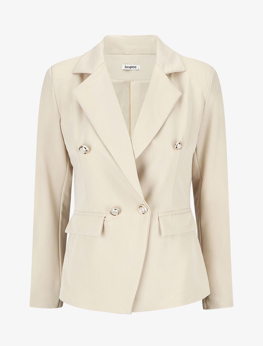Blazer uni boutonné - Beige - 1