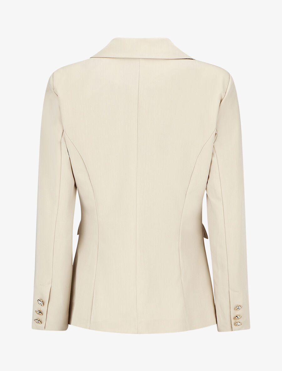 Blazer uni boutonné - Beige - 2