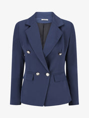 Blazer uni boutonné - Marine - 5