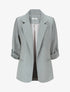Blazer mi-long à manches à revers - Gris - 1