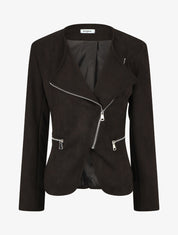 Veste en suédine style perfecto - Noir - 4