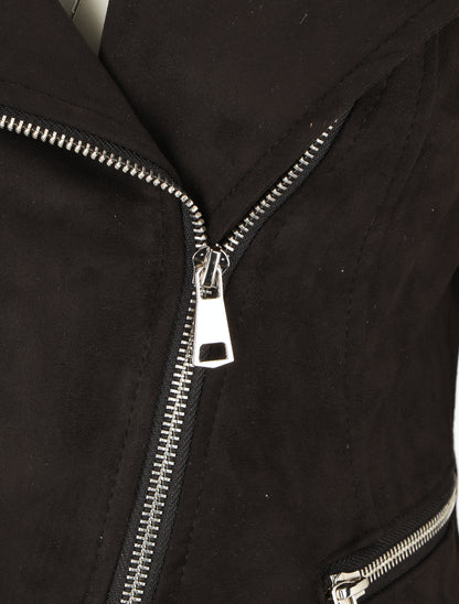 Veste en suédine style perfecto - Noir - 3
