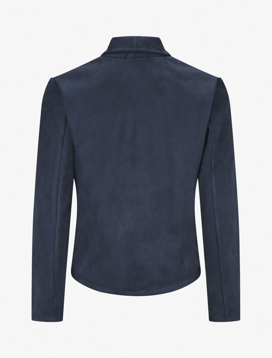 Veste en suédine à pans asymétriques - Marine - 2