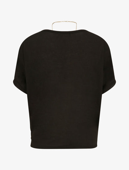 Top en maille fine coupe loose - Noir - 2