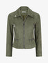 Veste en suédine à zips décoratifs - Kaki - 4