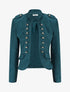 Veste en suédine à boutons décoratifs - Bleu canard - 1
