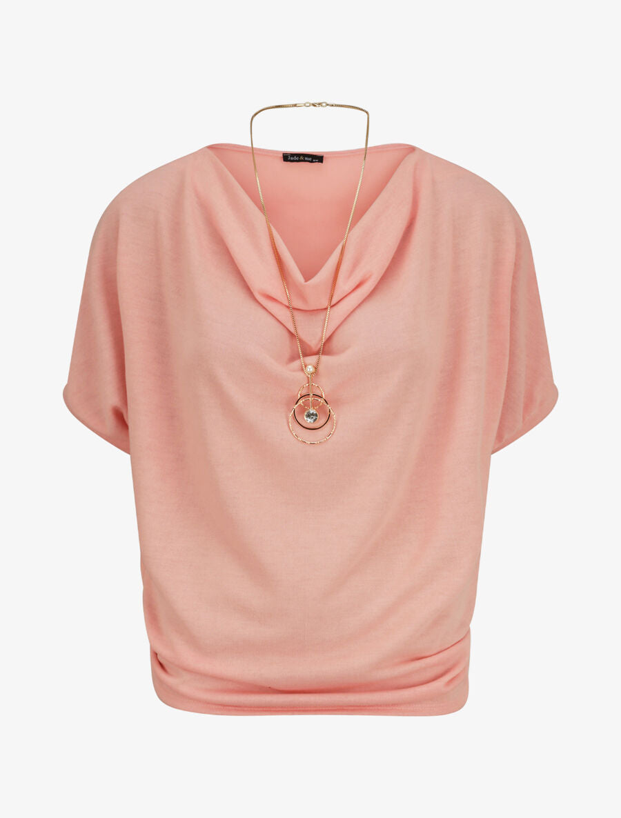 Top en maille fine coupe loose - Rose - 3