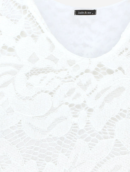 Robe bi-matière imprimé tropical - Marine - 3