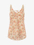Débardeur motif fleuri et bretelles fantaisies - Beige - 1