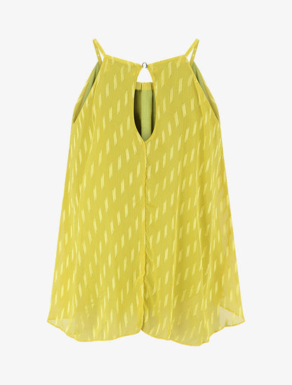 Top évasé texturé sans manches - Vert anis - 2