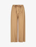 Pantalon ample et fluide taille haute élastiquée - Camel - 1