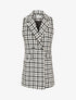Veste en tweed sans manches - Blanc - 4