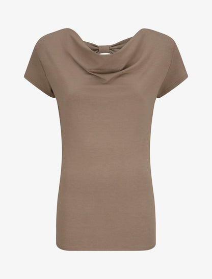 Top droit à détail noeud stylisé - Taupe - 4