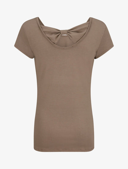 Top droit à détail noeud stylisé - Taupe - 2