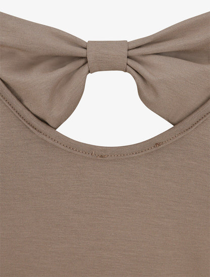 Top droit à détail noeud stylisé - Taupe - 3