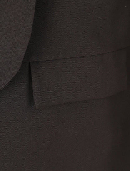 Blazer uni mi-long - Noir - 3