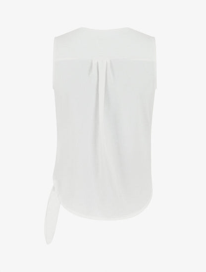 Top uni à nouer sur le côté - Blanc - 2