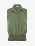Chemise uni sans manches à bord élastiqué - Kaki - 4
