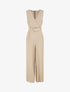 Combinaison unie sans manches effet lin - Beige - 5