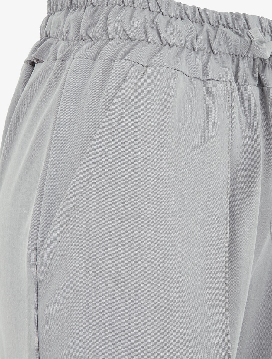 Pantalon cargo fluide à bords élastiqués - Gris - 3