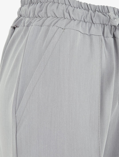 Pantalon cargo fluide à bords élastiqués - Gris - 3
