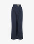 Pantalon ample uni - Marine - 1