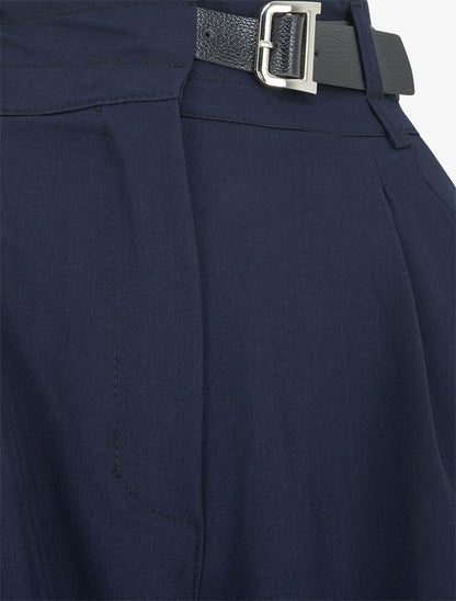 Pantalon ample uni - Marine - 3