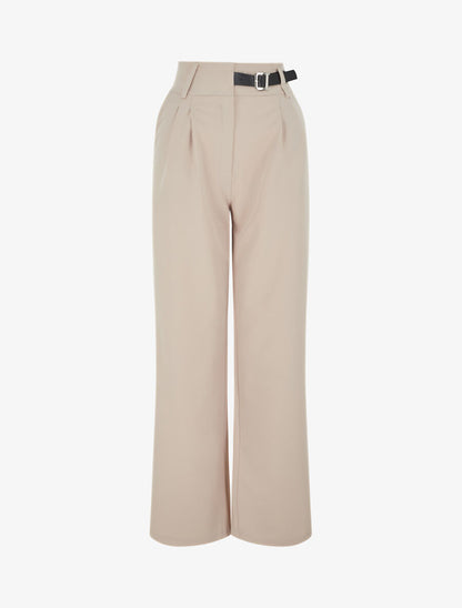 Pantalon ample uni - Beige - 4