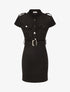 Robe courte en suédine ceinturée - Noir - 1