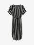 Robe ample rayée à bord arrondi - Noir - 4