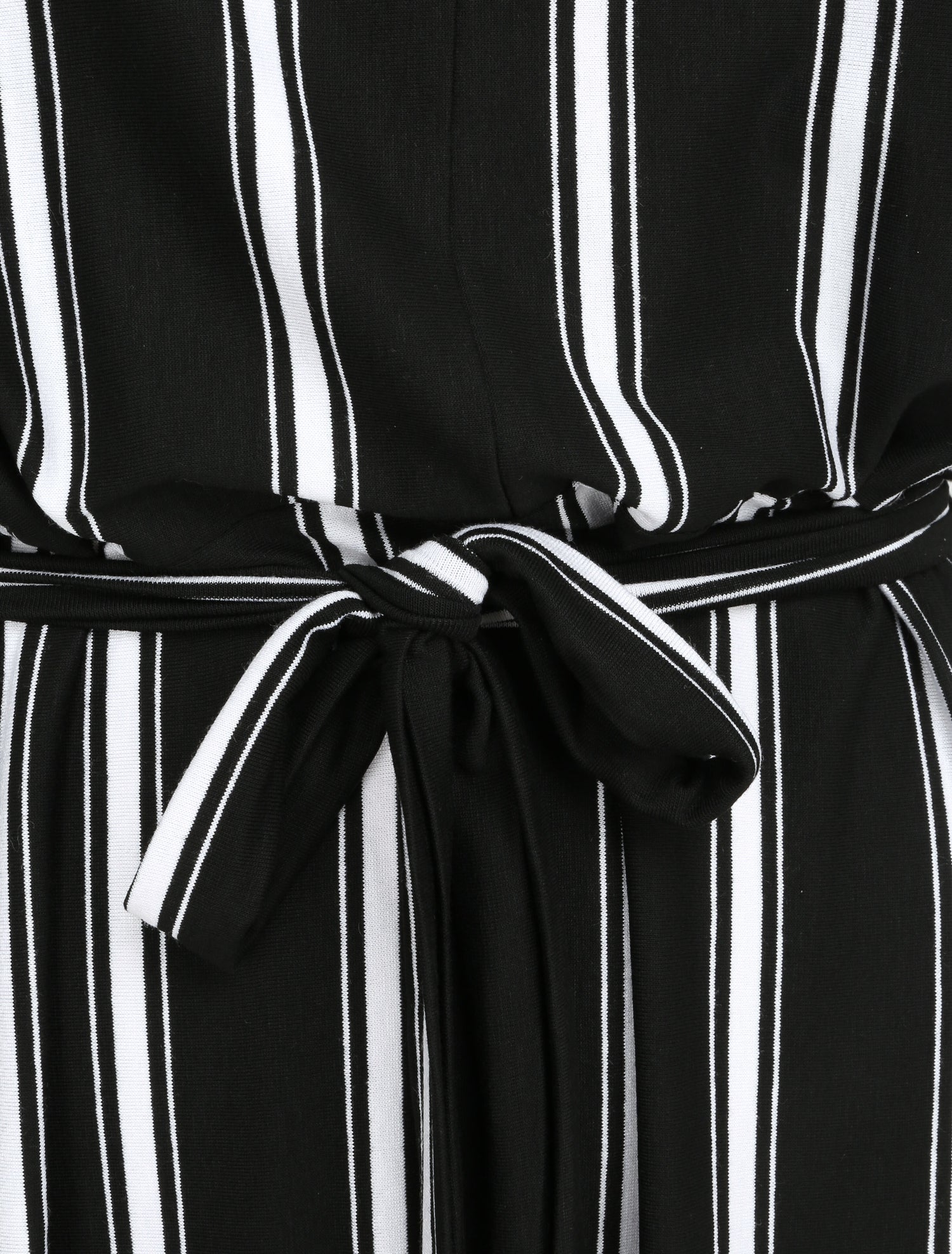 Robe ample rayée à bord arrondi - Noir - 3