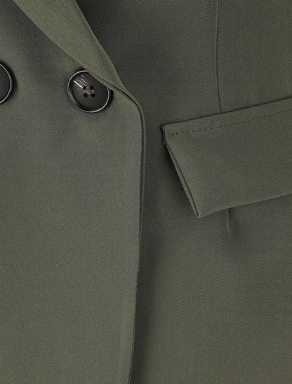 Blazer uni à poches décoratives - Kaki - 3