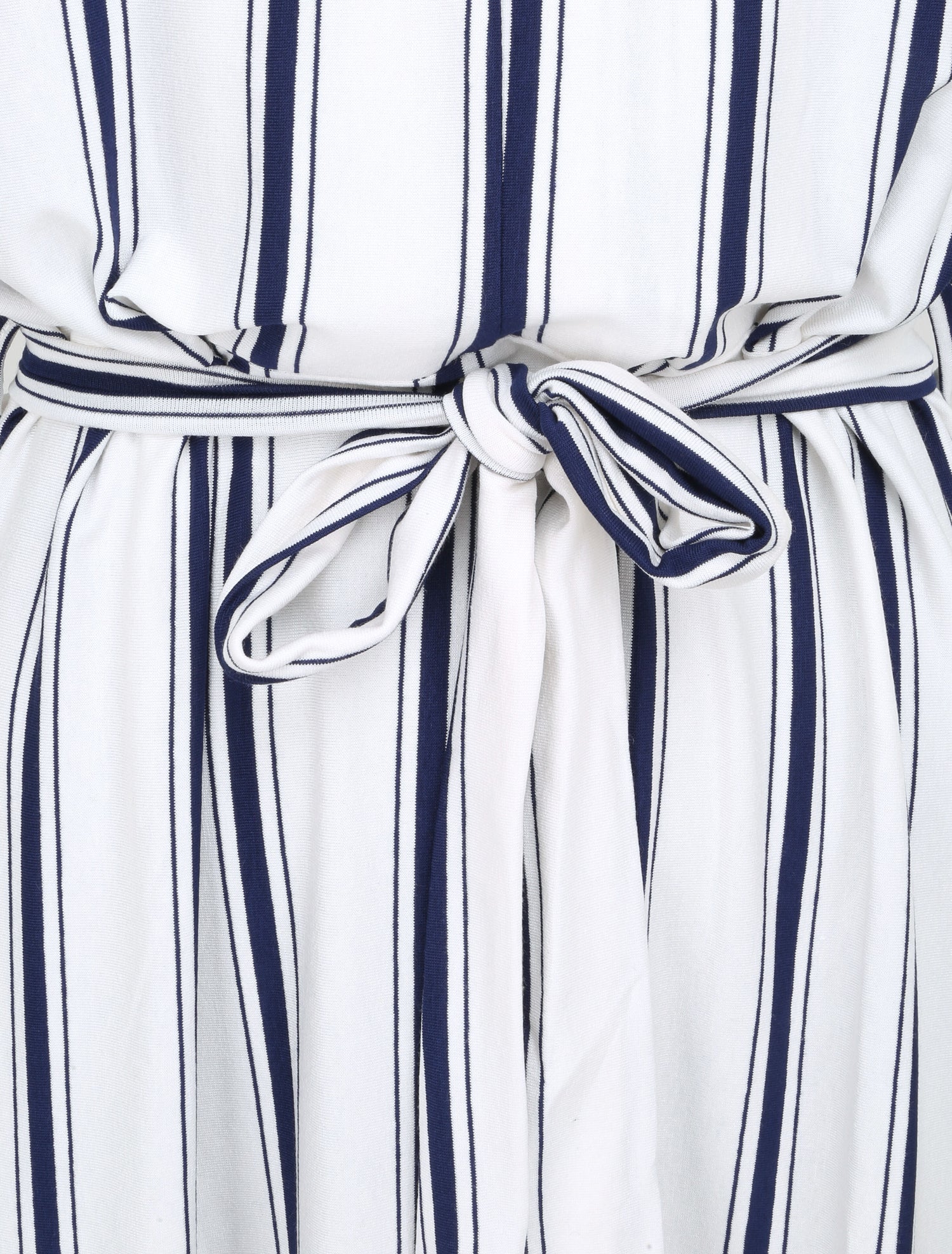Robe ample rayée à bord arrondi - Blanc - 3