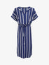Robe ample rayée à bord arrondi - Marine - 1