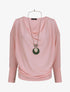 Top loose à épaules ajourées - Rose - 1