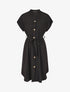 Robe chemise unie ceinturée - Noir - 1