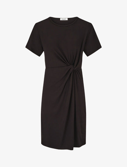 Robe mi-longue à noeud - Noir - 1