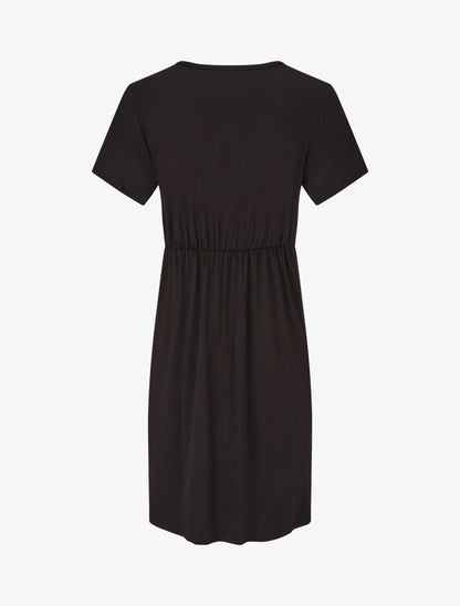 Robe mi-longue à noeud - Noir - 2