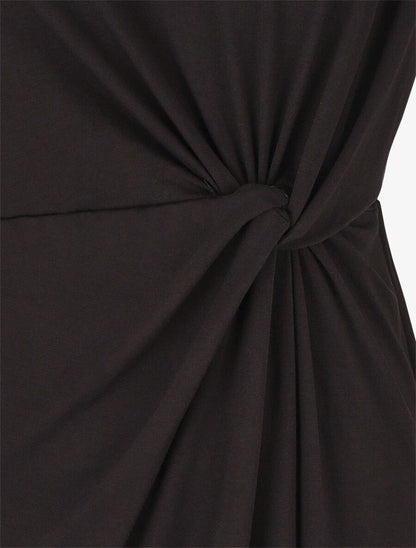 Robe mi-longue à noeud - Noir - 3