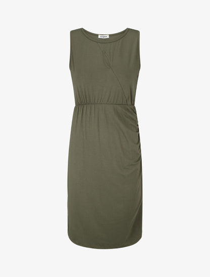 Robe mi-longue à buste ajouré - Kaki - 1