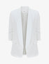 Blazer uni à manches froncées - Blanc - 1