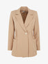 Blazer mi-long élastiqué et boutonné - Camel clair - 1