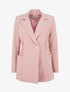 Blazer mi-long élastiqué et boutonné - Rose - 1