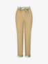 Pantalon droit taille haute ourlet fantaisie - Beige - 4