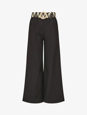 Pantalon ample taille haute élastiquée - Noir - 5