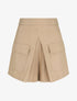 Short évasé taille haute à poches - Beige foncé - 1
