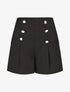 Short droit taille haute à boutons - Noir - 1