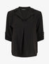 Blouse fluide unie à manches longues - Noir - 4