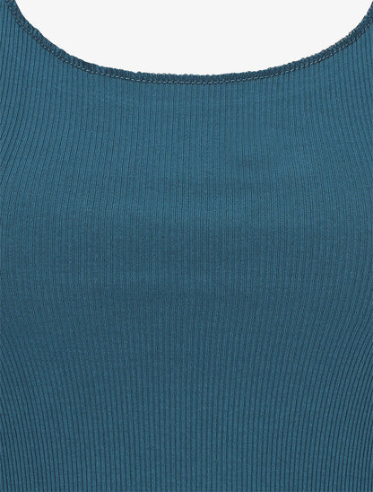 Débardeur côtelé basique - Bleu canard - 3