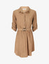 Robe chemise mi-longue texturée - Camel - 4